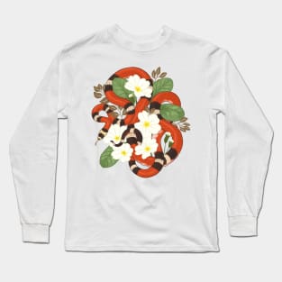 Honduran Milk Snake and Primroses Long Sleeve T-Shirt